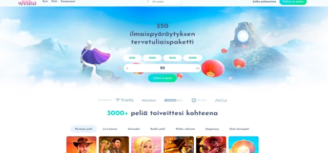 Wishon suomenkielinen etusivu